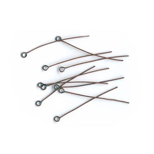 Antique Copper Eye Pins / 100 Pack / 1.5 Inches long (38mm) / 24 GA (Gauge)