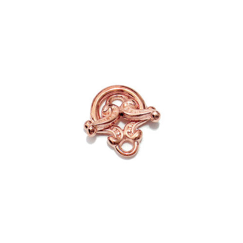 Light Copper Twin Curl Toggle Clasp / 10 Pack / 12 long ring with 12mm wide bar