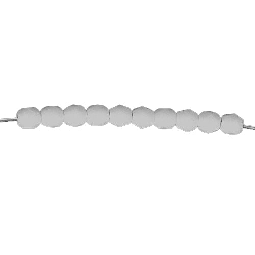 White Alabaster Faceted Round Fire Polished Beads