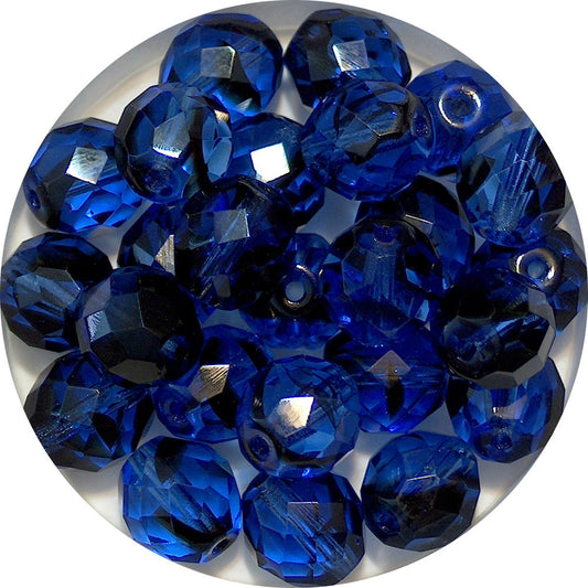 Blue Tortoise Faceted Round Fire Polished Beads