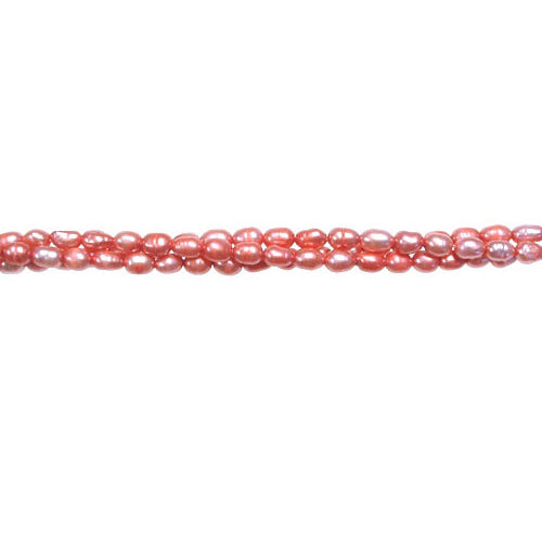 DARK PINK Rice Freshwater Pearl Beads / 16 Inch Strand / 4 diameter x 6mm length