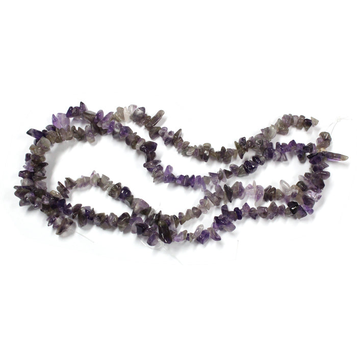 Amethyst Chip Beads / 16 Inch strand / 5-8mm chips / natural translucent semi-opaque glossy polished stone