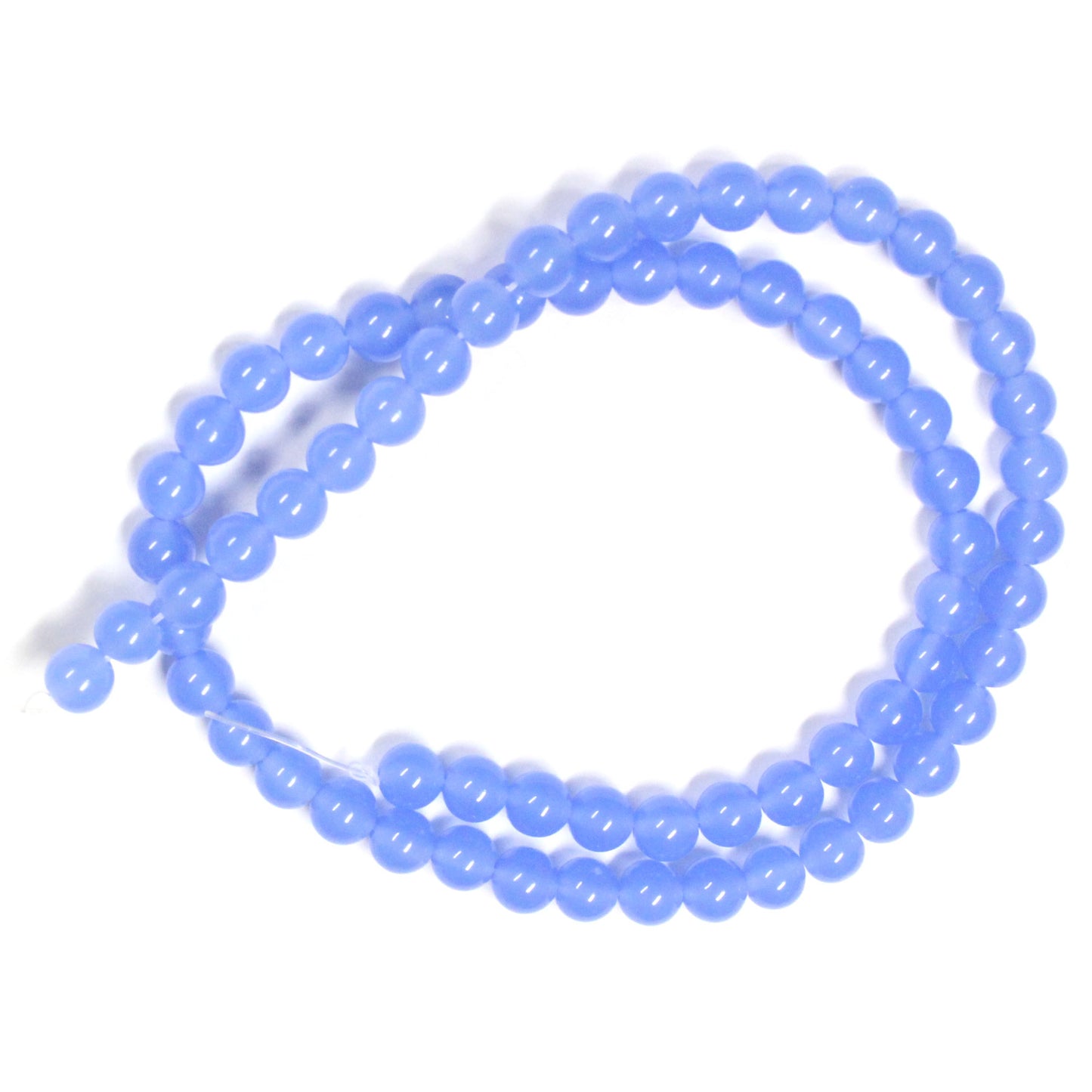 6mm Blue Chalcedony / 16" Strand / man-made / smooth round stone beads