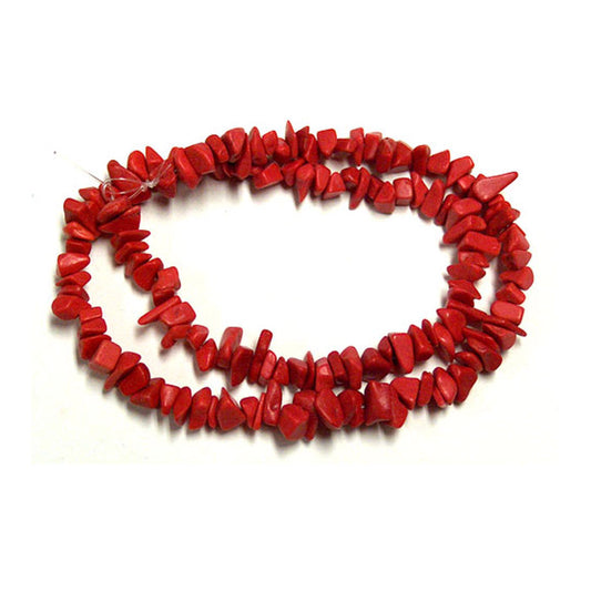 RED CORAL Chip Beads / 16 Inch strand / man-made 6-10mm permanently dyed coral beads