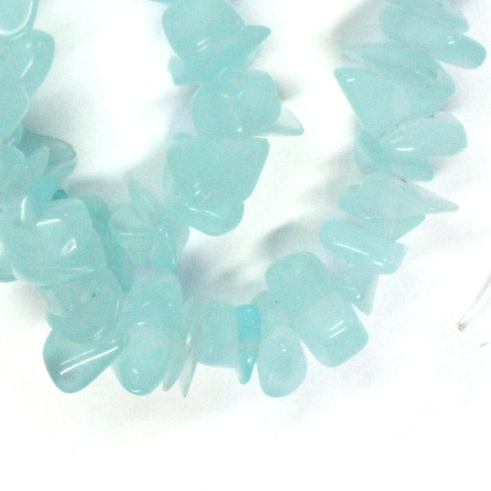 Larimar Chip Beads / 16 Inch strand / 6-12 chips / man-made translucent stone