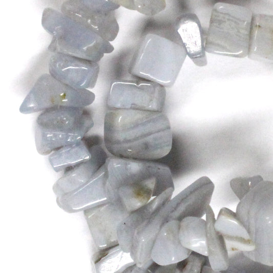 BLUE LACE AGATE Chip Beads / 16 Inch strand / semi-opaque natural stone