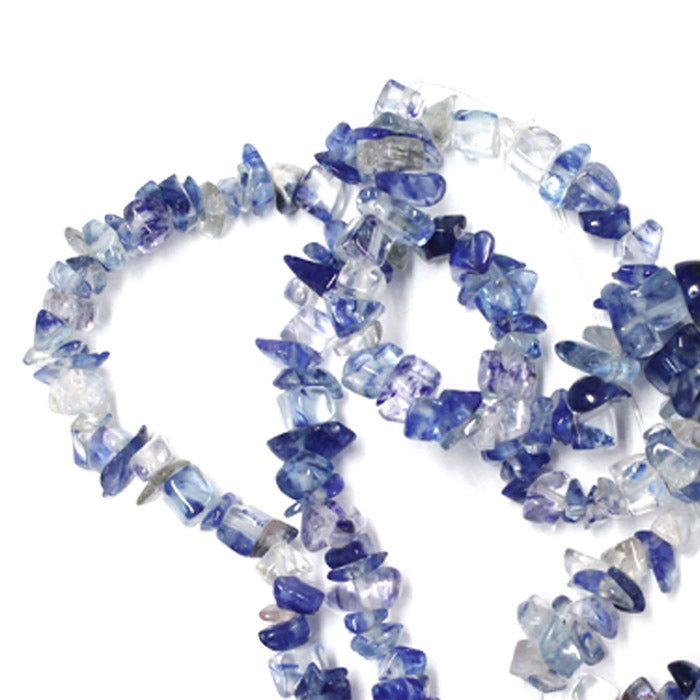 Blueberry Quartz Chip Beads / 16 Inch strand / 5-12mm chips / man-made transparent stone jewelry beads