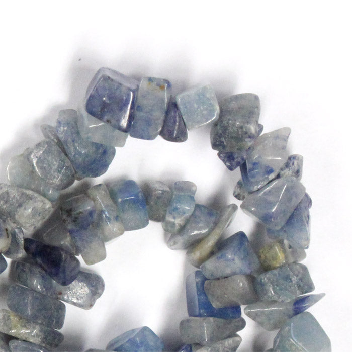 Sky Quartz Chip Beads / 16 Inch strand / 5-10mm chips / natural opaque glossy polished stone