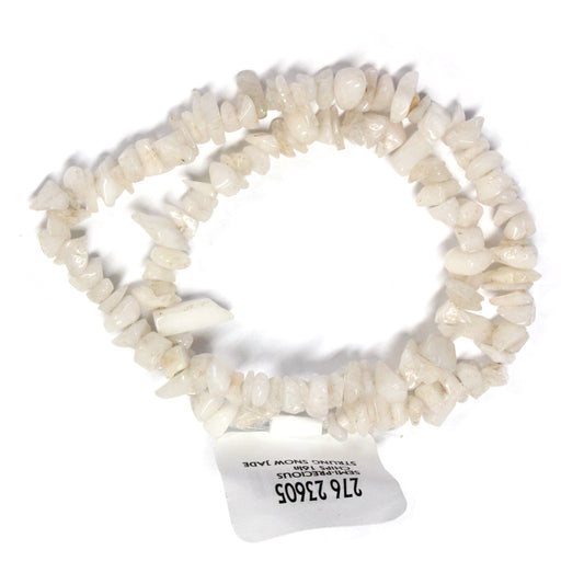 Snow Jade Chip Beads / 16 Inch strand / 6-12mm chips / natural opaque stone