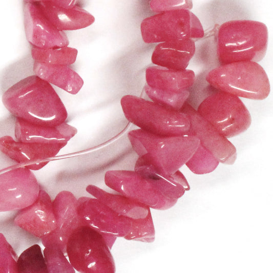 Fuchsia Candy Jade Chip Beads - close up