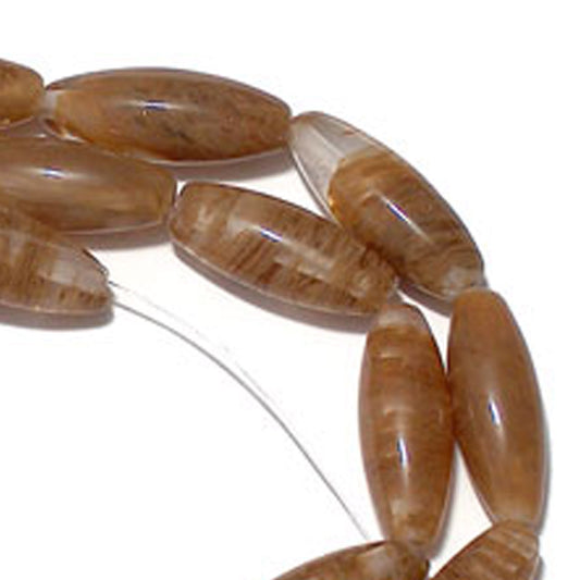6x16mm Rutile Quartz Rice Beads / 16 Inch Strand / semi-precious man-made transparent stone