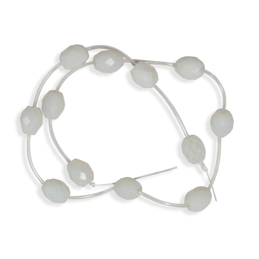 Moonstone Faceted Oval Bead / 12 x 10mm / 12 Bead Strand / man-made