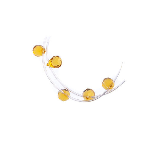 Yellow Topaz Faceted Teardrop / 12 x 10mm / man-made translucent stone bead