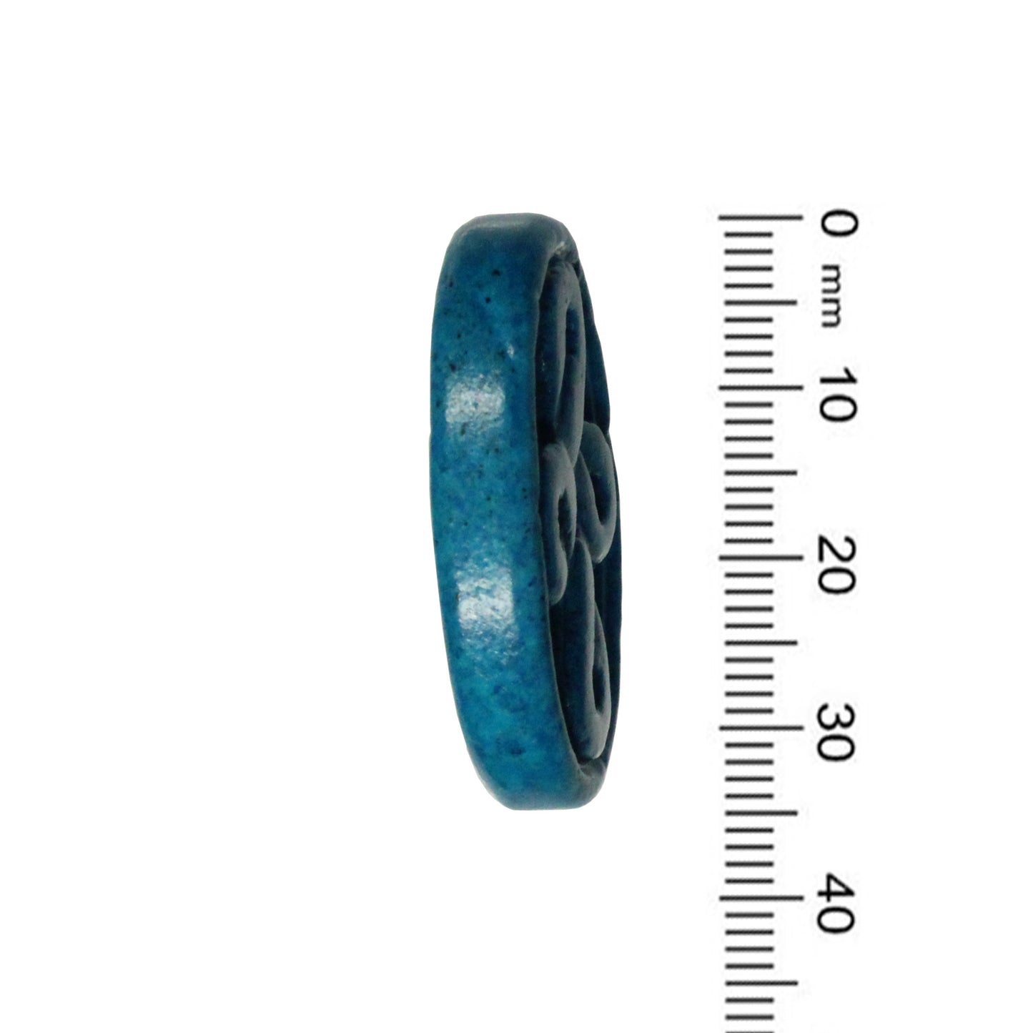 Celtic Oval Pendant / dyed chalk blue turquoise / 35mm (H) x 26mm (W) x 6mm Thk