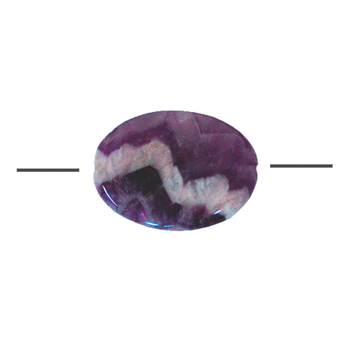 Dog Teeth Amethyst Oval Bead / 40mm(L) x 30mm(W) x 8mm(Thk) / smooth polished natural stone focal bead