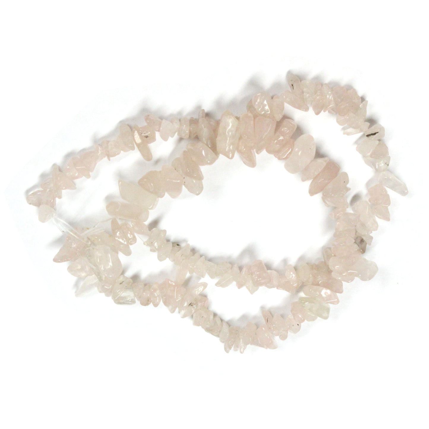 Rose Quartz Chip Beads / 16 Inch strand / 6-10mm chips / natural translucen glossy polished stone