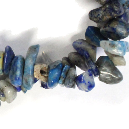 Blue Lapis Chip Beads / 16 Inch strand / 6-12 chips / natural color mix opaque stone