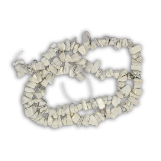 White Howlite Chip Beads 6–12mm / 16" Strand for Bracelets, Necklaces & DIY Jewelry