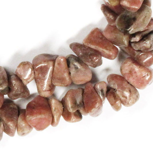 Rhodonite Chip Beads / 16 Inch strand / 5-10 chips / natural opaque stone