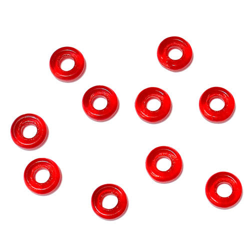 9mm Siam Ruby Red Glass Rings / 100 Pack / 9mm OD - 3mm ID / Czech glass beads