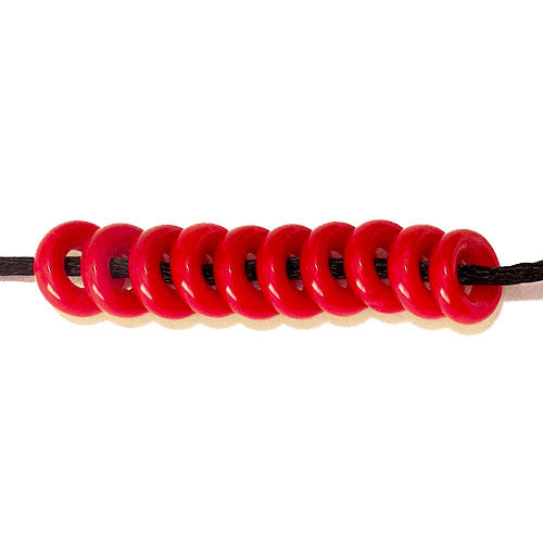 9mm Red Glass Rings / 100 Pack / 9mm OD - 3mm ID / Czech glass beads