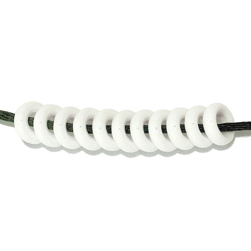 9mm White Glass Rings / 100 Pack / 9mm OD - 3mm ID / Czech glass beads