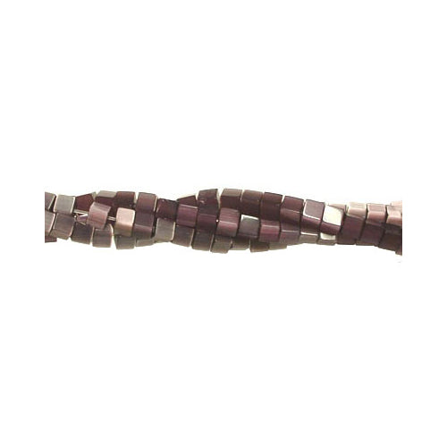 4mm Dark Purple Cube Fiber Optic Beads / 16 Inch Strand / special effect cat's eye jewelry beads