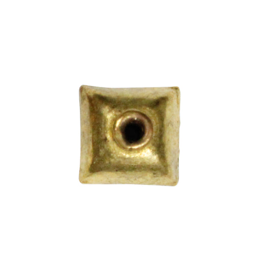 Double Cone Puff Bead Antique Brass / 9 x 8 x 8mm / shaped like two puffed cones turned together with a smooth surface