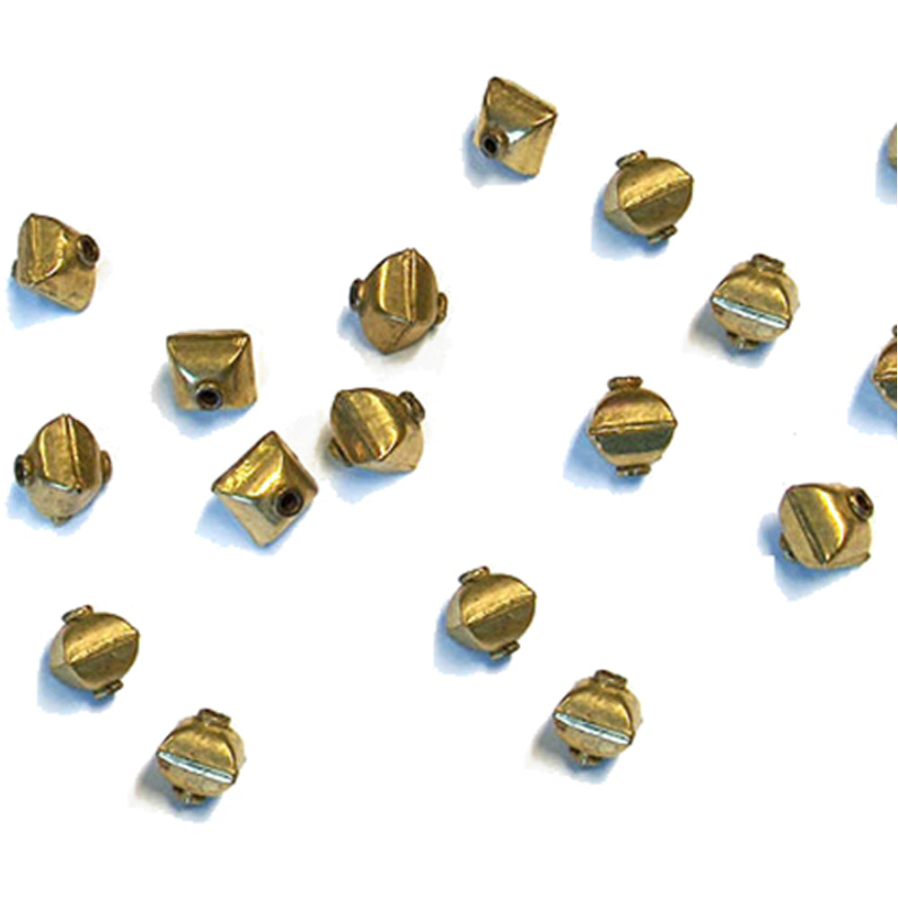 Double Cone Puff Bead Antique Brass / 9 x 8 x 8mm / shaped like two puffed cones turned together with a smooth surface