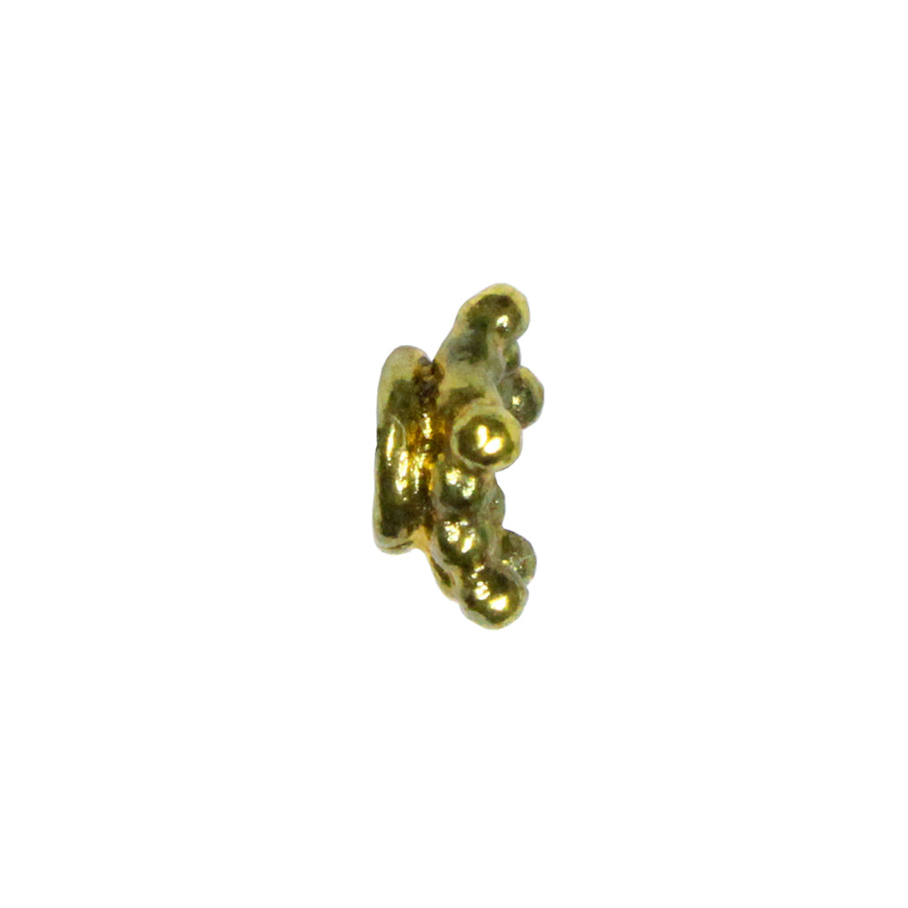 Star Spacer Bead Antique Brass / 4 long x 8mm diameter with 3mm thread hole / beaded concave five pointed star shape