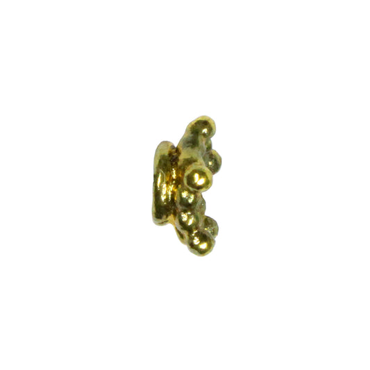 Star Spacer Bead Antique Brass / 4 long x 8mm diameter with 3mm thread hole / beaded concave five pointed star shape