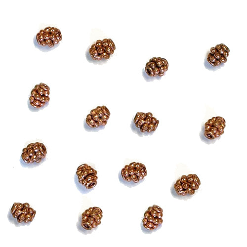 Knobby Barrel Bead Antique Copper / 7.5 long x 6.5mm diameter / with small bead-like protrusions giving it a knobby appearance