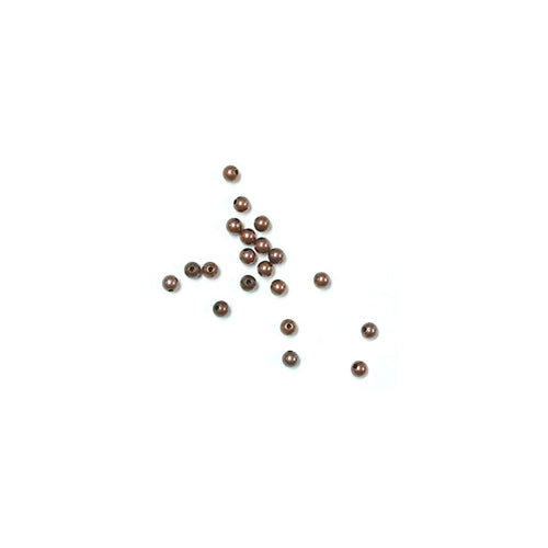 2mm Antique Copper Round Beads / 100 Pack / smooth round beads / 0.5mm thread hole