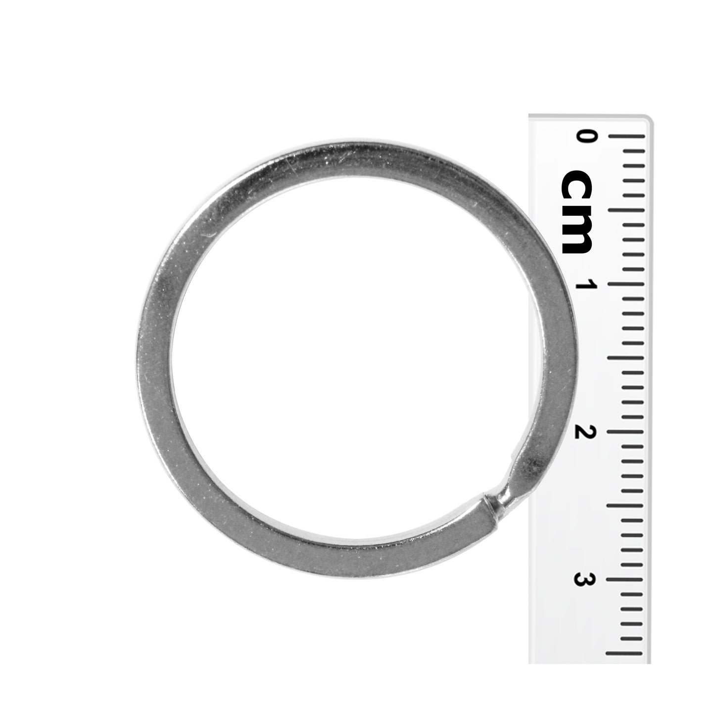 30mm Bright Rhodium Split Ring / sold individually / for key rings or secure charms or tags