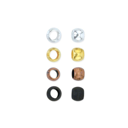 Size #1 Crimp Bead Variety Pack / 600 pc / 4 Metallic Colors - Silver, Gold, Copper, Hematite