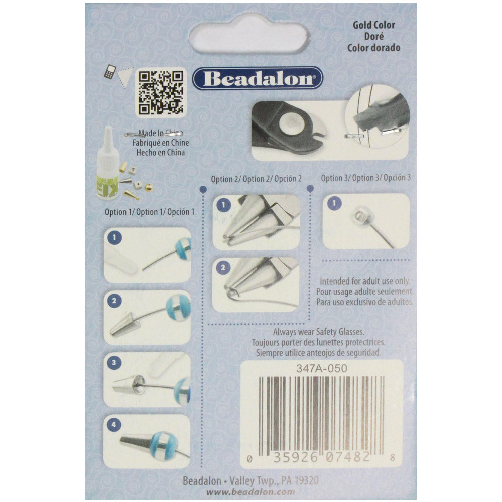 Large Bracelet Memory Wire, Gold Color, Beadalon, 0.5 oz (14 g) package