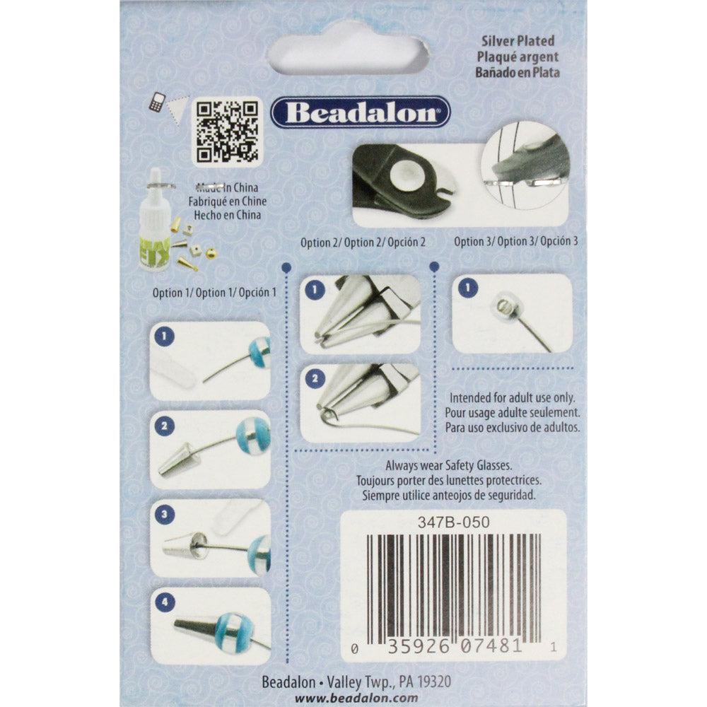 Large Bracelet Memory Wire, Silver Plated, Beadalon, 0.5 oz (14 g) package