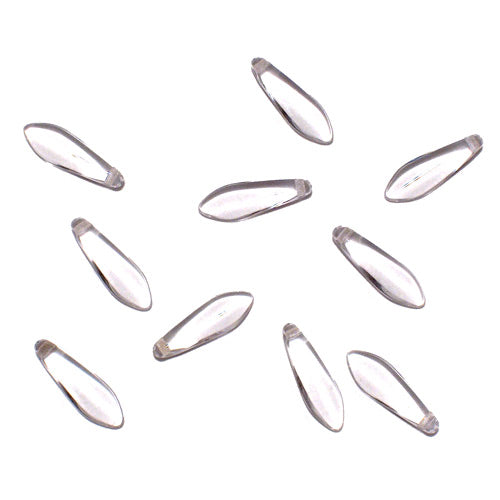 Clear Crystal Dagger Beads / 25 Pack / 15 x 6mm Czech glass jewelry beads