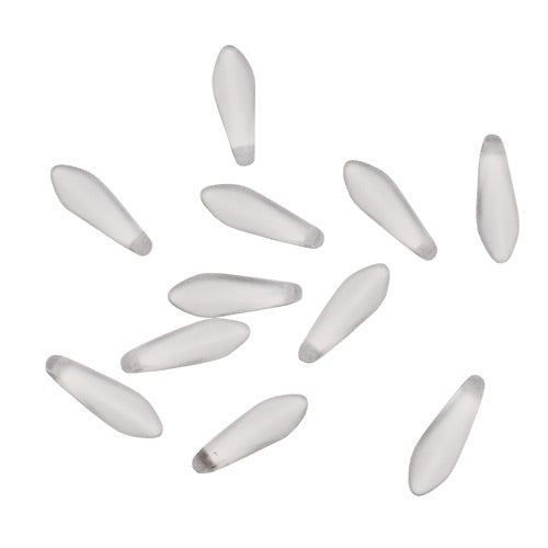 Crystal Matte Dagger Beads / 25 Pack / 15 x 6mm Czech glass jewelry beads