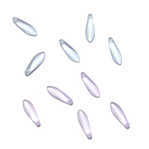 Alexandrite Matte Dagger Beads / 25 Pack / 15 x 6mm Czech glass jewelry beads
