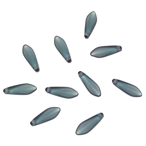 MONTANA BLUE MATTE Dagger Beads / 25 Pack / 15 x 6mm Czech glass jewelry beads