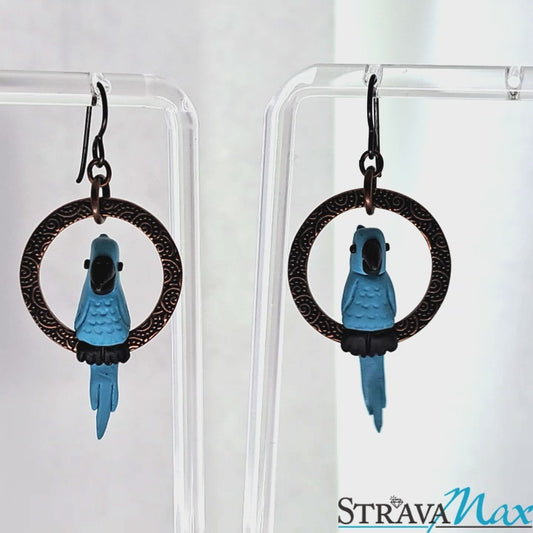 Tropical Macaw Parrot Earrings / 55mm length / choose from 3 colorway options