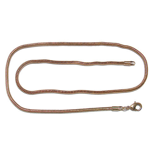 BRIGHT GOLD Snake Chain Necklace / 18 Inch length by 2.5mm diameter chain / ready to wear with easy-to-use claw clasp