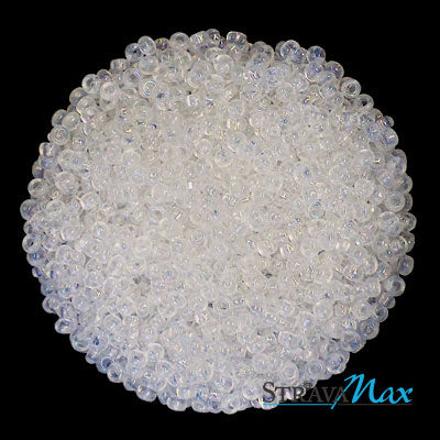 8/0 CRYSTAL IRIS Seed Beads / sold in 1 ounce packs / Preciosa Czech Glass