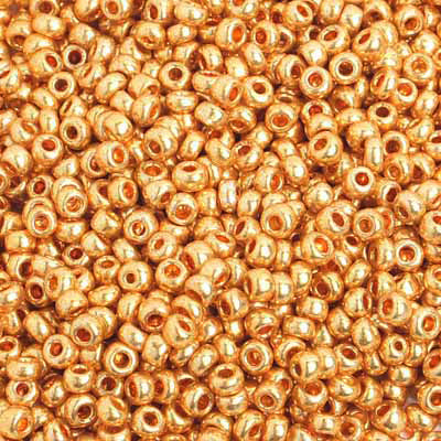 8/0 METALLIC GOLD Seed Beads / sold in one ounce packs / Czech glass beads