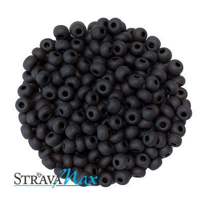 6/0 BLACK MATTE Seed Beads / sold in 1 ounce packs / Preciosa Czech Glass