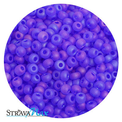 6/0 BLUE PURPLE AB MATTE Seed Beads / sold in 1 ounce packs / Preciosa Czech Glass
