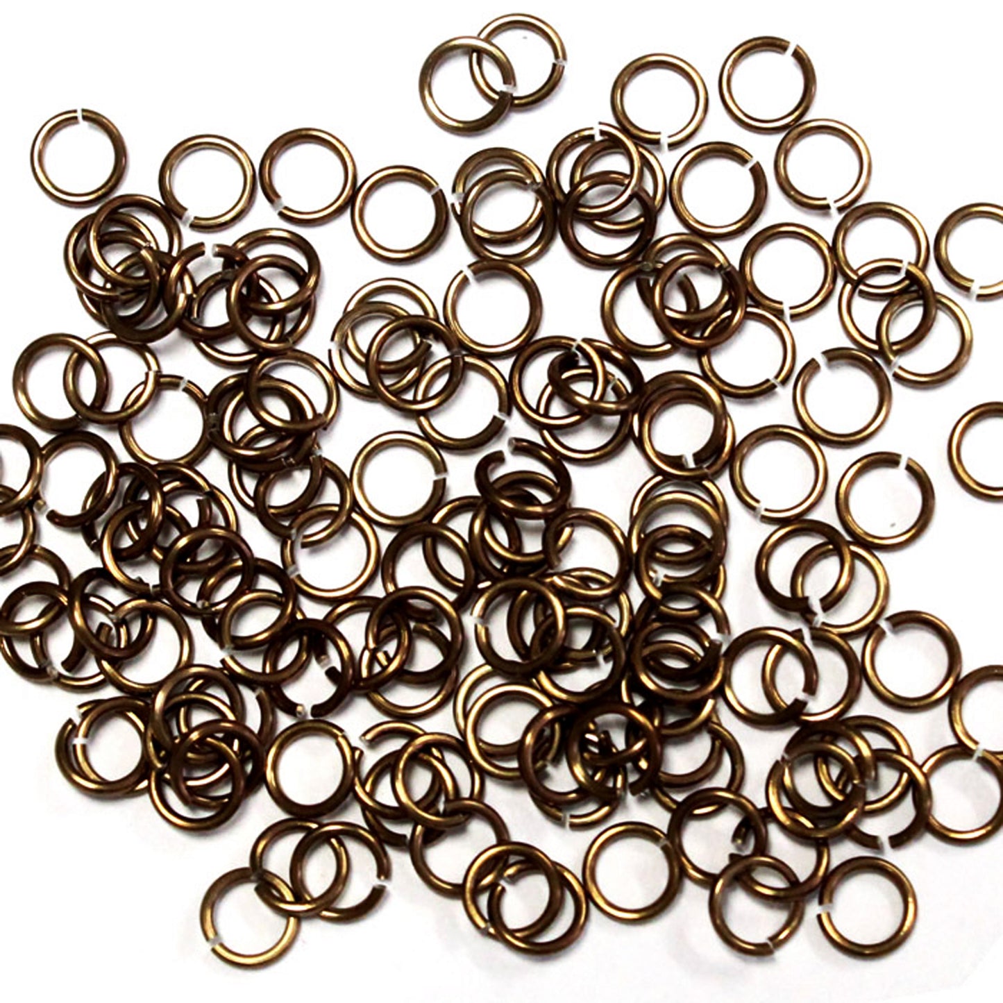 SHINY DARK BRONZE 3.4mm 20 GA Jump Rings / 5 Gram Pack (approx 275) / sawcut round open anodized aluminum