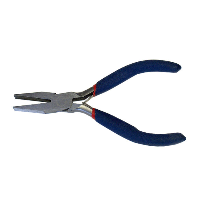 Blue Handle Flat Nose Pliers / non-slip handles / leaf spring with box joints