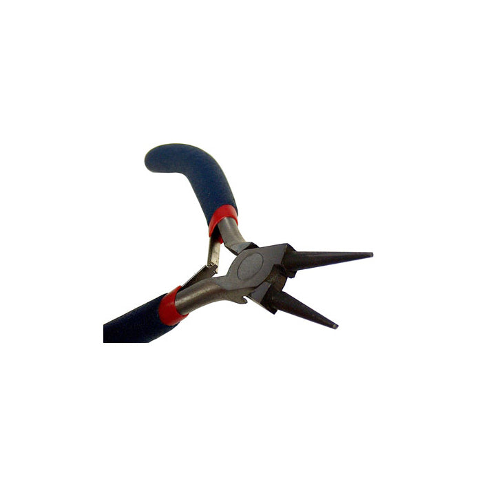 Blue Handle Round Nose Pliers / non-slip handles / leaf spring with box joints
